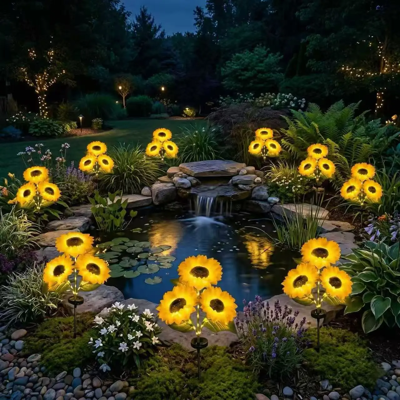 Solar Sunflower Garden Stake Lights – 2026 Upgraded