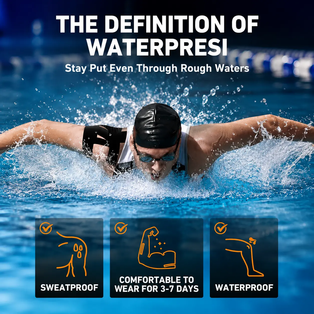 Pre-Cut Shoulder Kinesiology Tape (10, 20 or 30 Strips) – Waterproof Breathable Athletic Support | Latex-Free Pain Relief for Men & Women