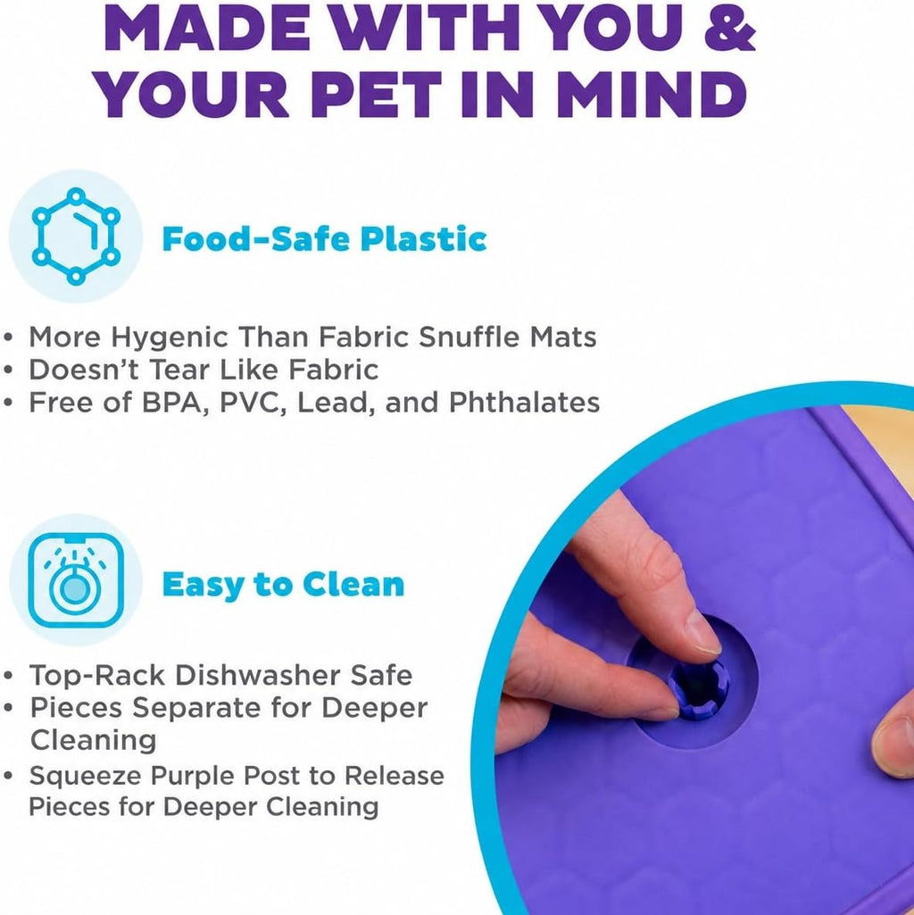 3-in-1 Interactive Dog Puzzle Toy, Lick Mat & Slow Feeder – Calming Enrichment Feeder for Dogs, Dishwasher Safe