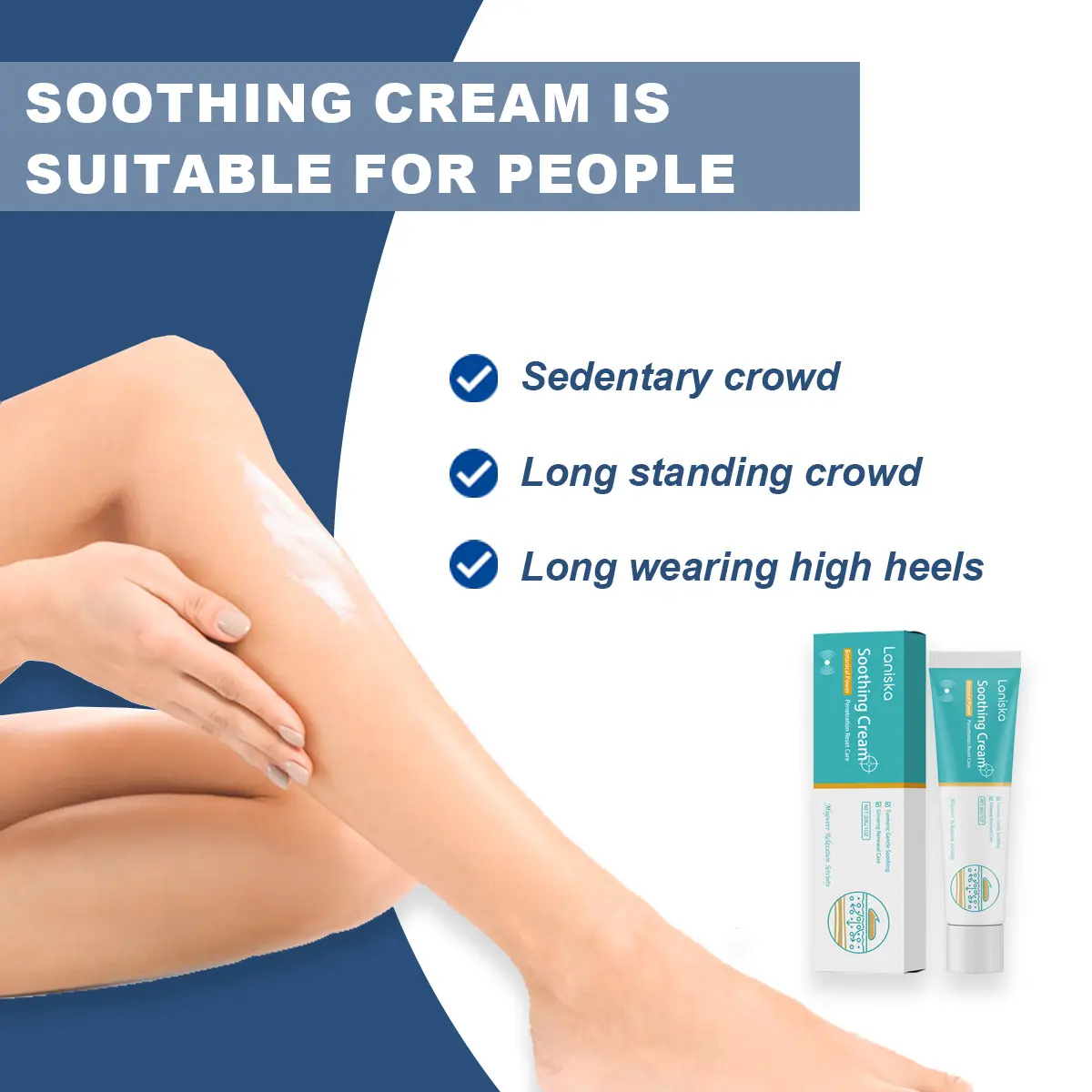 Leg Relief Herbal Cream – Soothing Varicose Vein & Tired Leg Massage Lotion