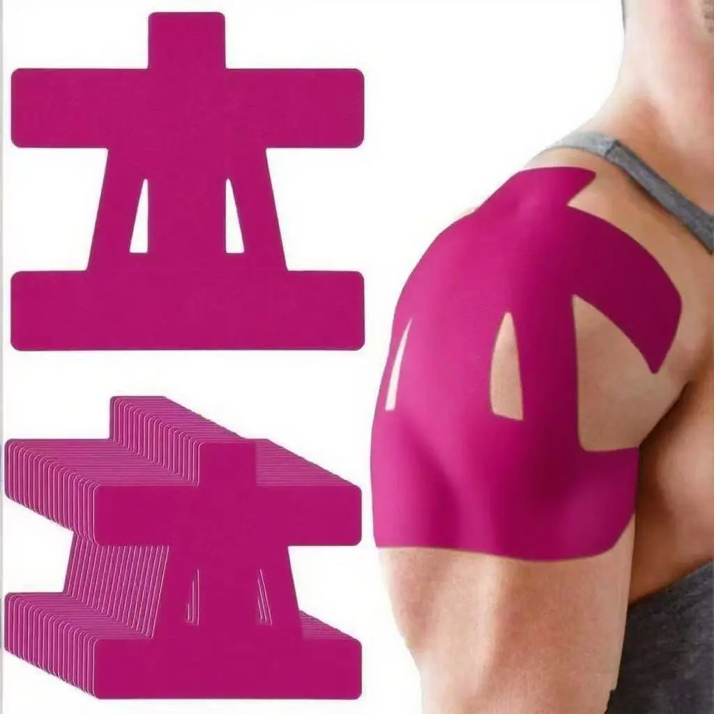 Pre-Cut Shoulder Kinesiology Tape (10, 20 or 30 Strips) – Waterproof Breathable Athletic Support | Latex-Free Pain Relief for Men & Women