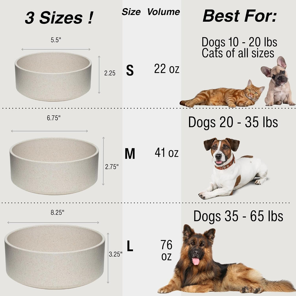 Eco-Friendly Pet Bowls & Dishes for Dog, Cats, Puppy Food and Water Dish -Sustainable and Dishwasher Safe