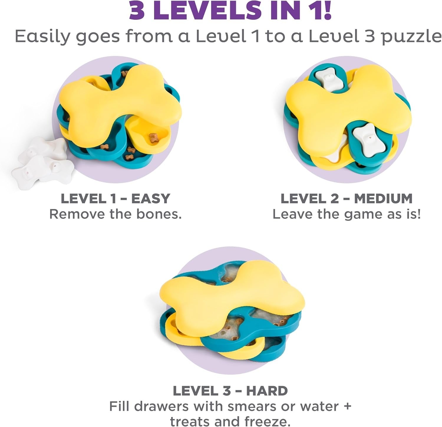 Dog Tornado Treat Puzzle Toy Blue Level 2 (Intermediate)