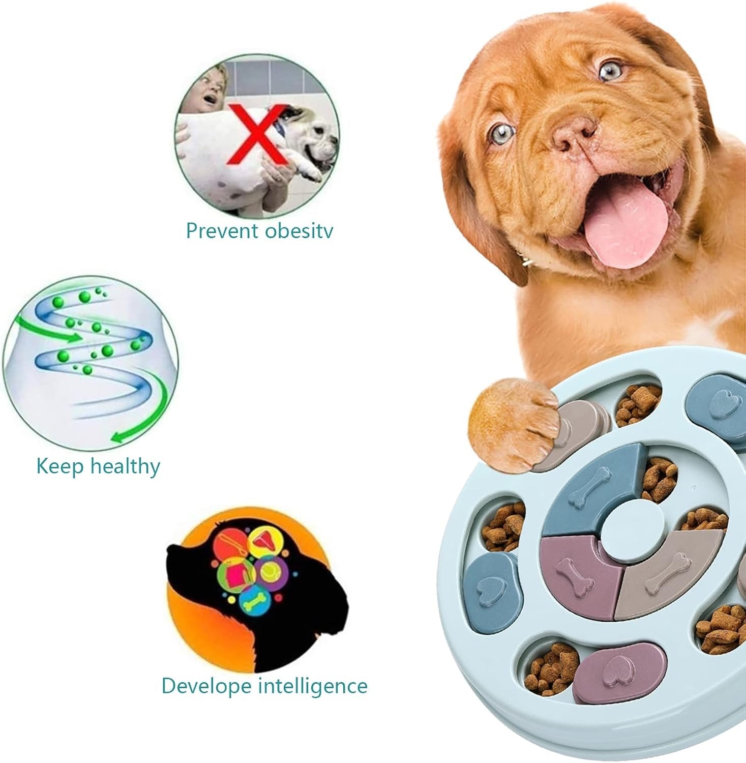 Dog Puzzle Toys,Dogs Food Puzzle Feeder Toys for IQ Training & Mental Enrichment
