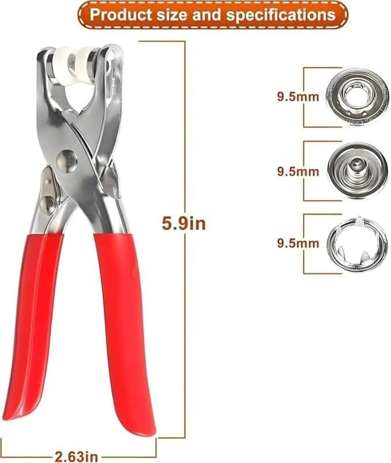 Including 100pcs Invisible Colored Metal Buckle & 1 Count Manual Pressure Pliers,Household Sewing Accessories for DIY Handicraft Clothing & Hat,Buttons & Pliers Tool Kit,Seamless Stitching Sewing Kit Tools,Sewing Supplies Crafts.