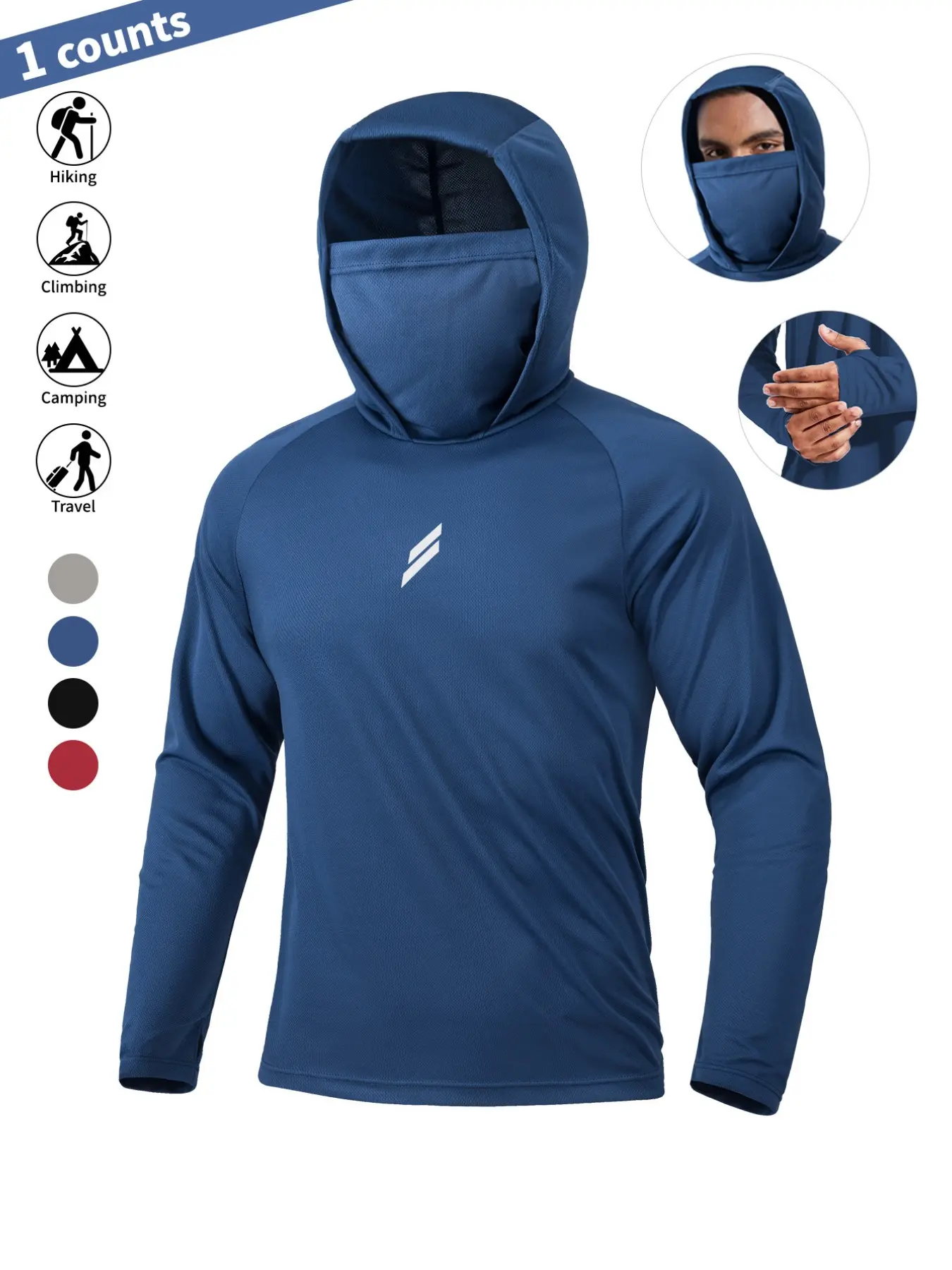 Men's Sun Protection Hoodie Set | UV Shield, Breathable & Quick-Dry Fishing Jacket with Face Cover