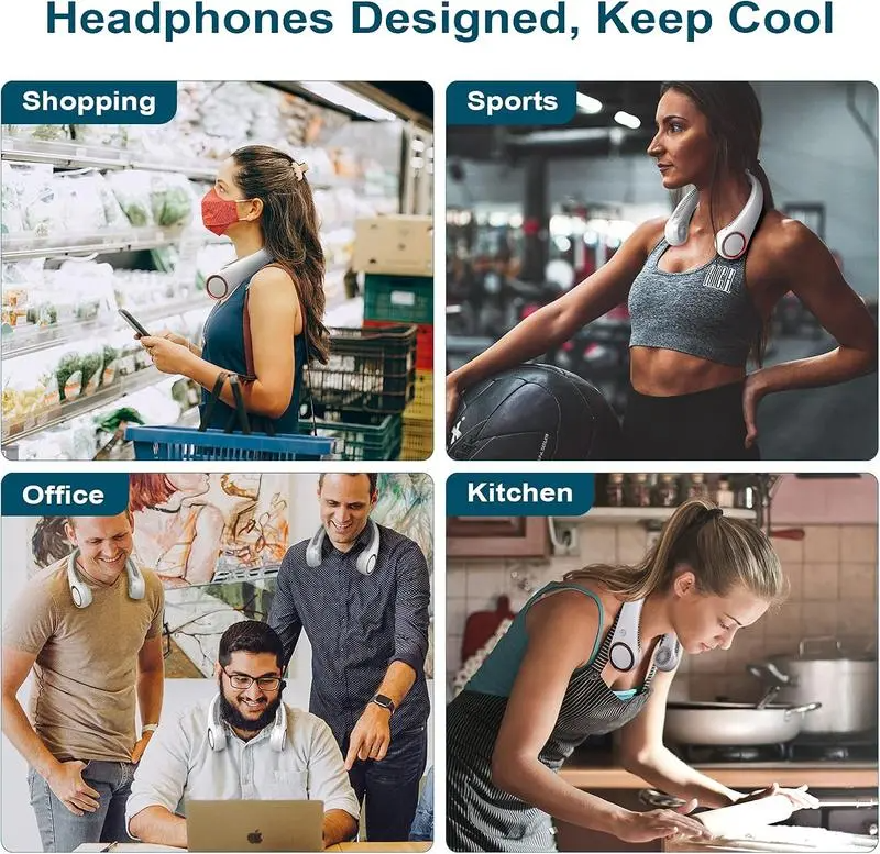Hands-Free Neck Fan – Bladeless Wearable Cooling Fan