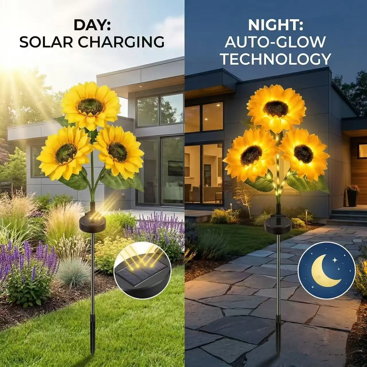 Solar Sunflower Garden Stake Lights – 2026 Upgraded