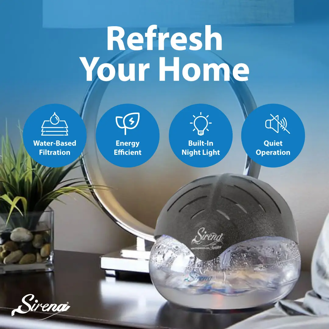 Air Purifier – Water Filter, Aromatherapy & LED Night Light
