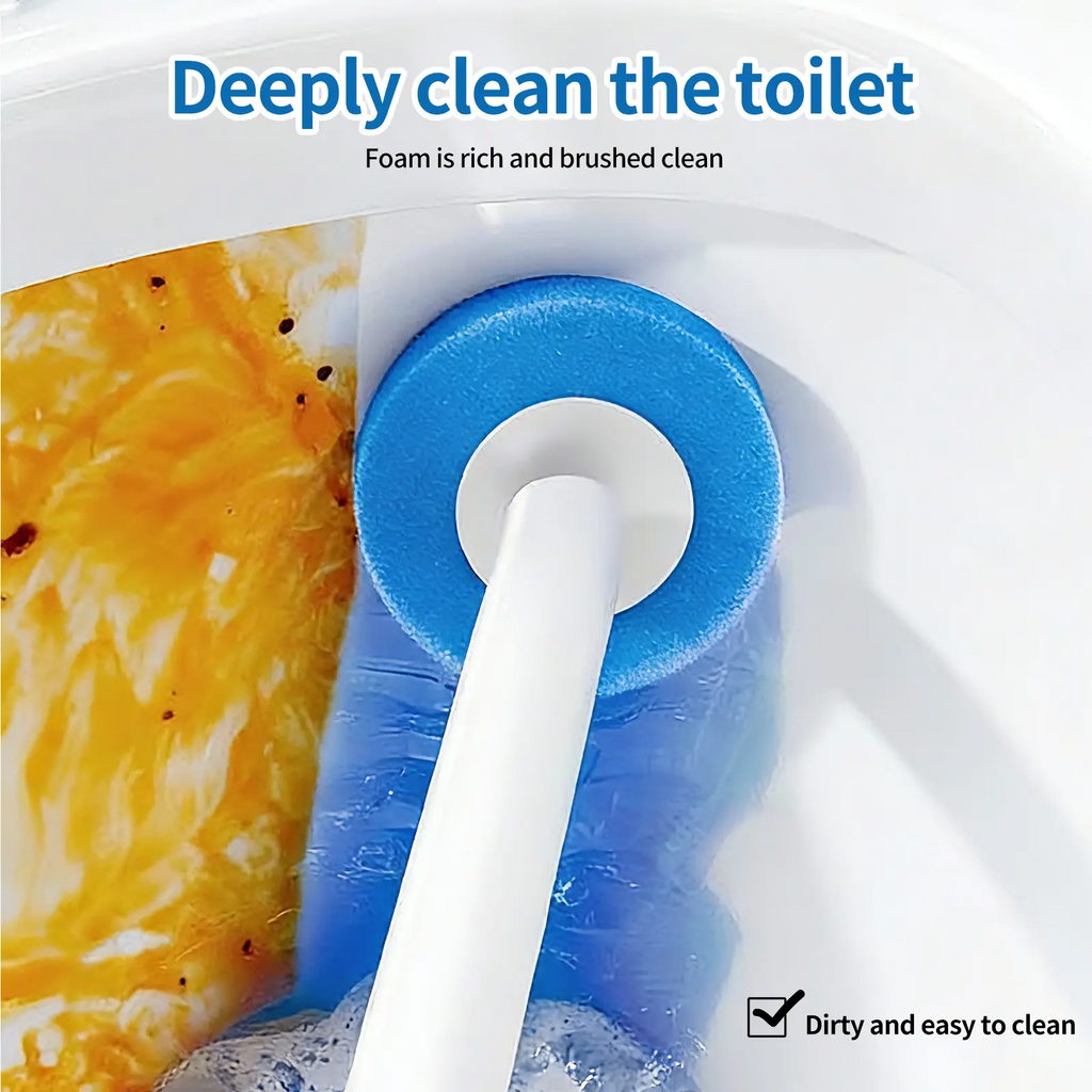 Disposable Toilet Brush Kit | No-Touch Rotating Deep Cleaner with Refill Heads & Holder for Bathroom, Home & RV