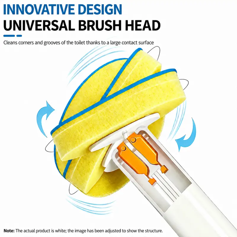 Disposable Toilet Scrubber Kit – No-Touch Rotating Brush with Refill Heads & Holder