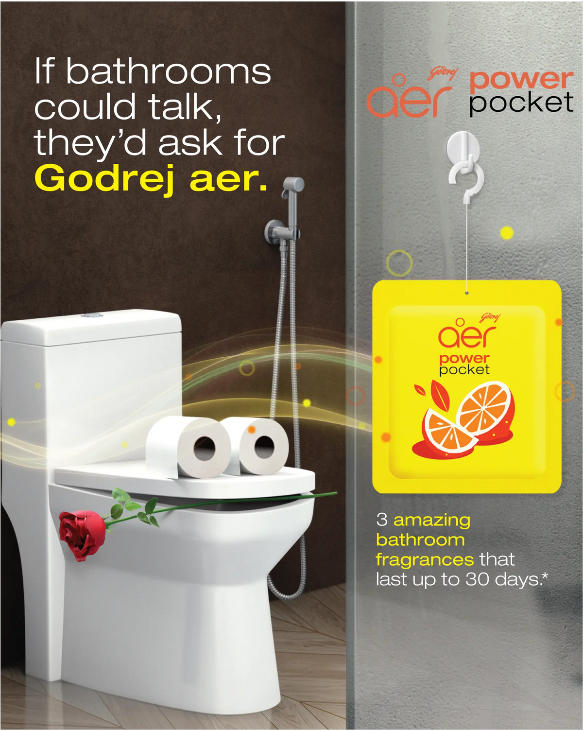 Godrej Aer Power Pocket – Long-Lasting Home Air Freshener | 5 Scents, 30-Day Fragrance