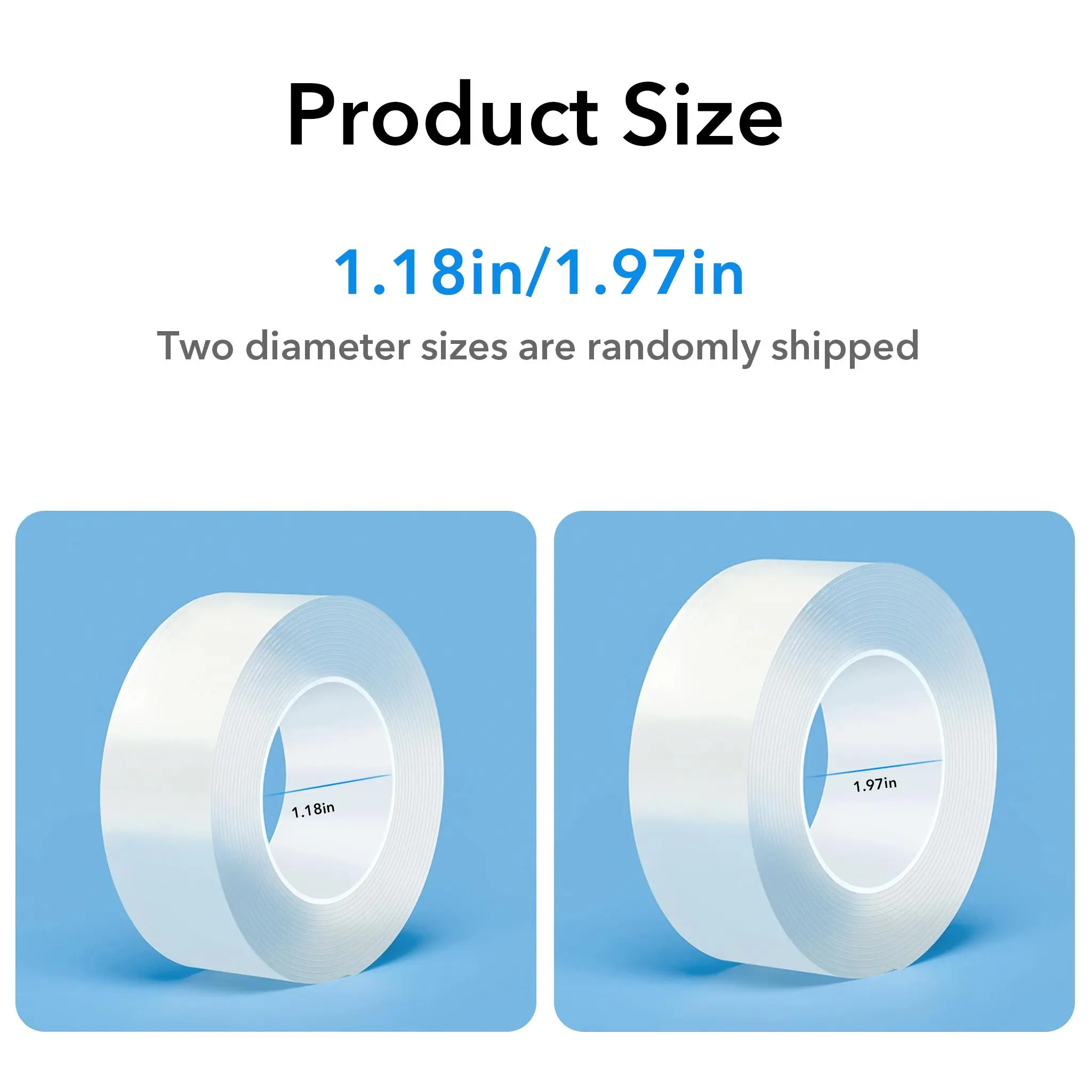 Ultra-strong Double Sided Adhesive Nano Tape Heavy Duty Transparent Reusable