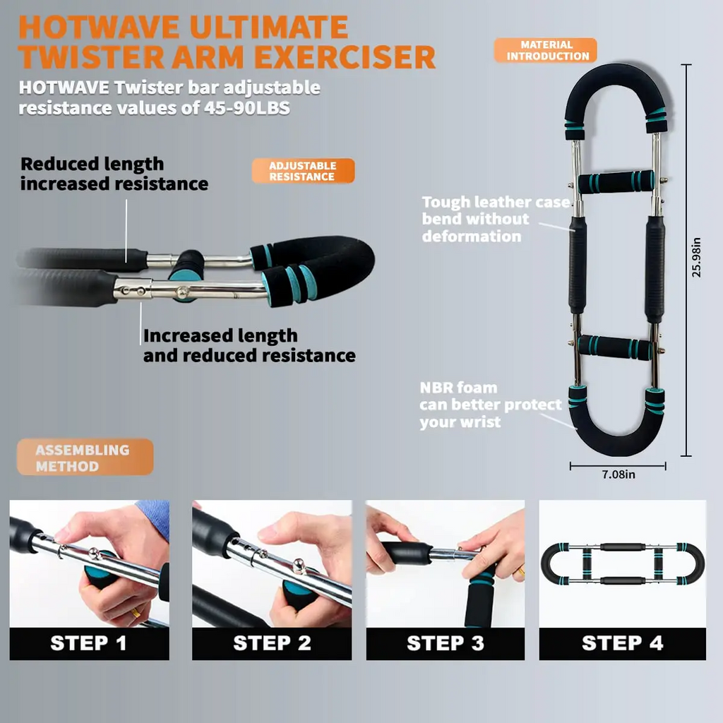 Twister Arm Trainer – Adjustable Spring Resistance for Chest, Arms & Shoulders