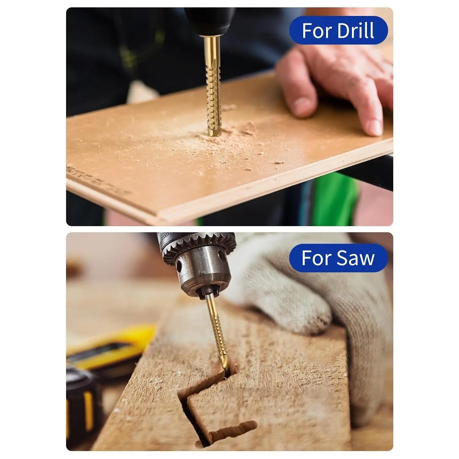 8 Pack Titanium GJANSH Coated HSS Twist Drill Bits