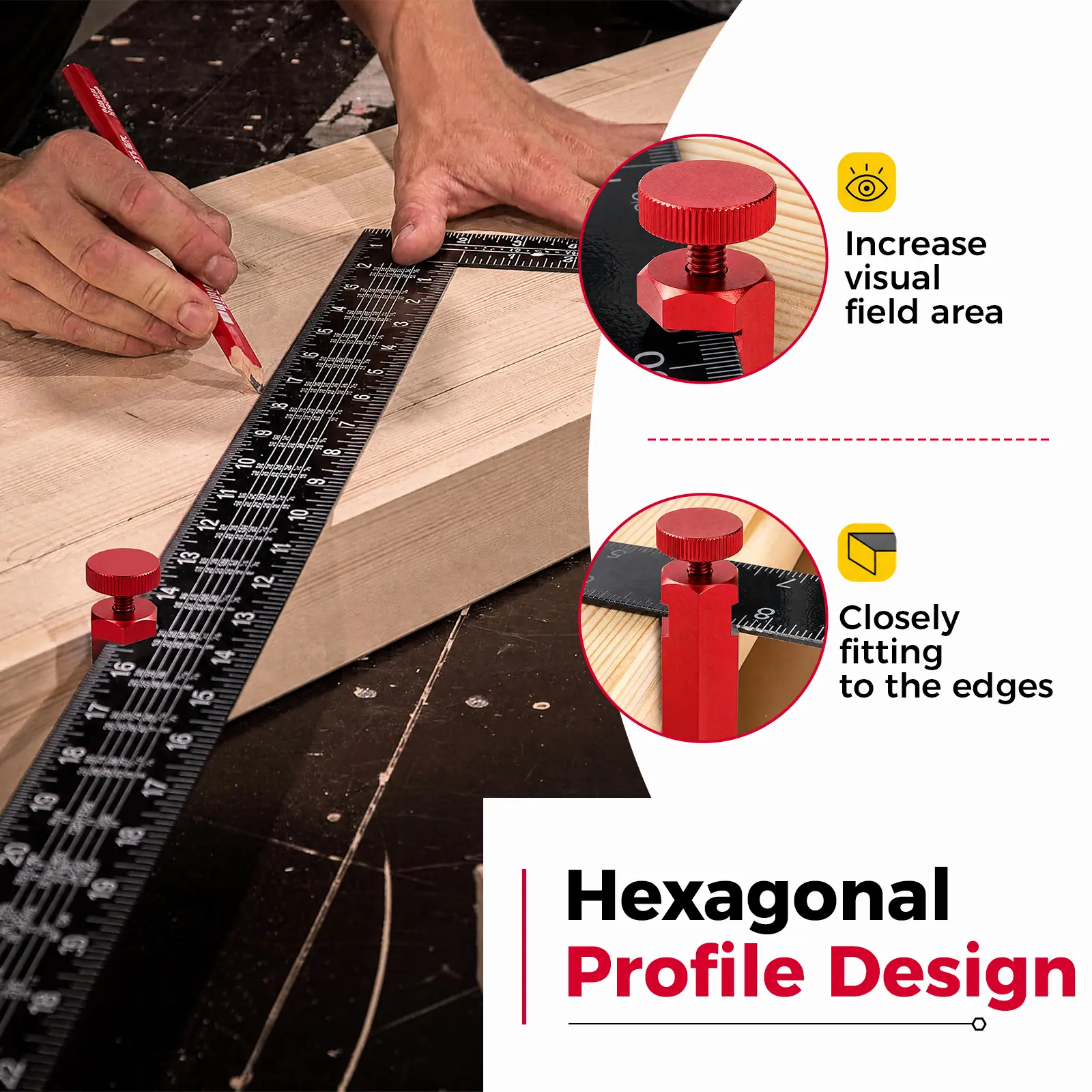 Tall Stair Gauges for Framing Square with Holder and Hook