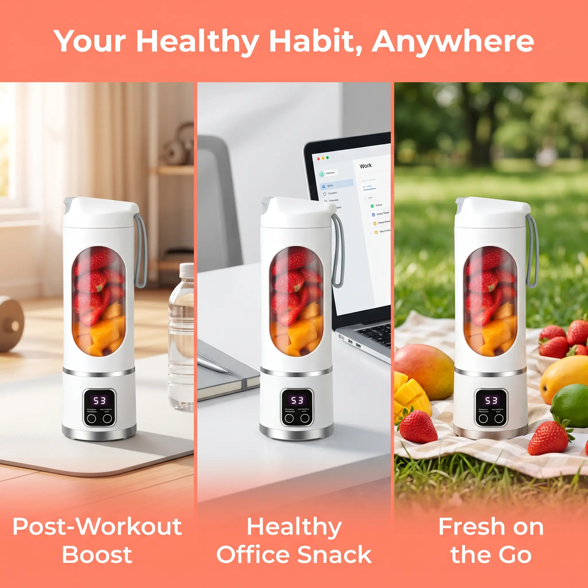 Portable 15.22 Oz USB Rechargeable Personal Blender