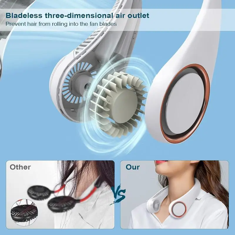 Hands-Free Neck Fan – Bladeless Wearable Cooling Fan