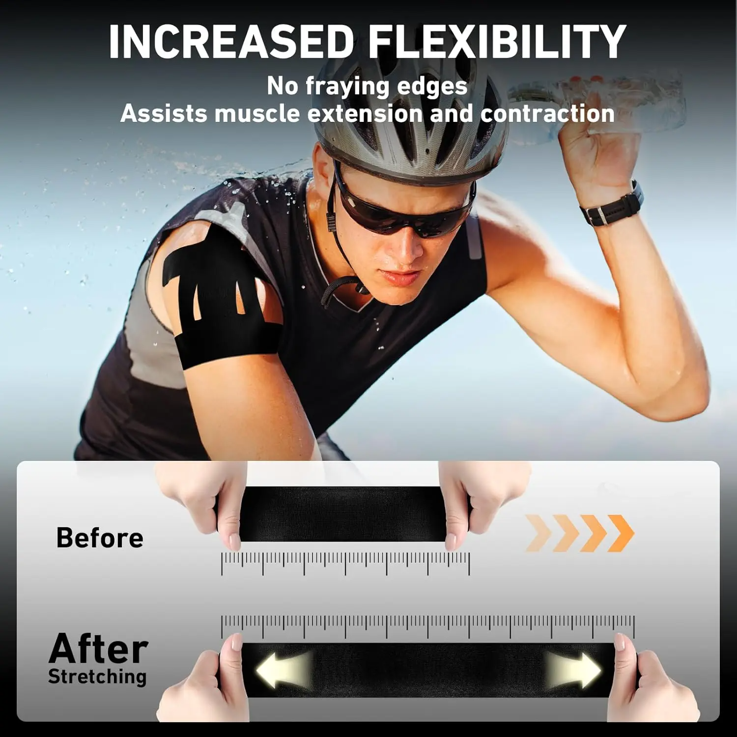 Pre-Cut Shoulder Kinesiology Tape (10, 20 or 30 Strips) – Waterproof Breathable Athletic Support | Latex-Free Pain Relief for Men & Women