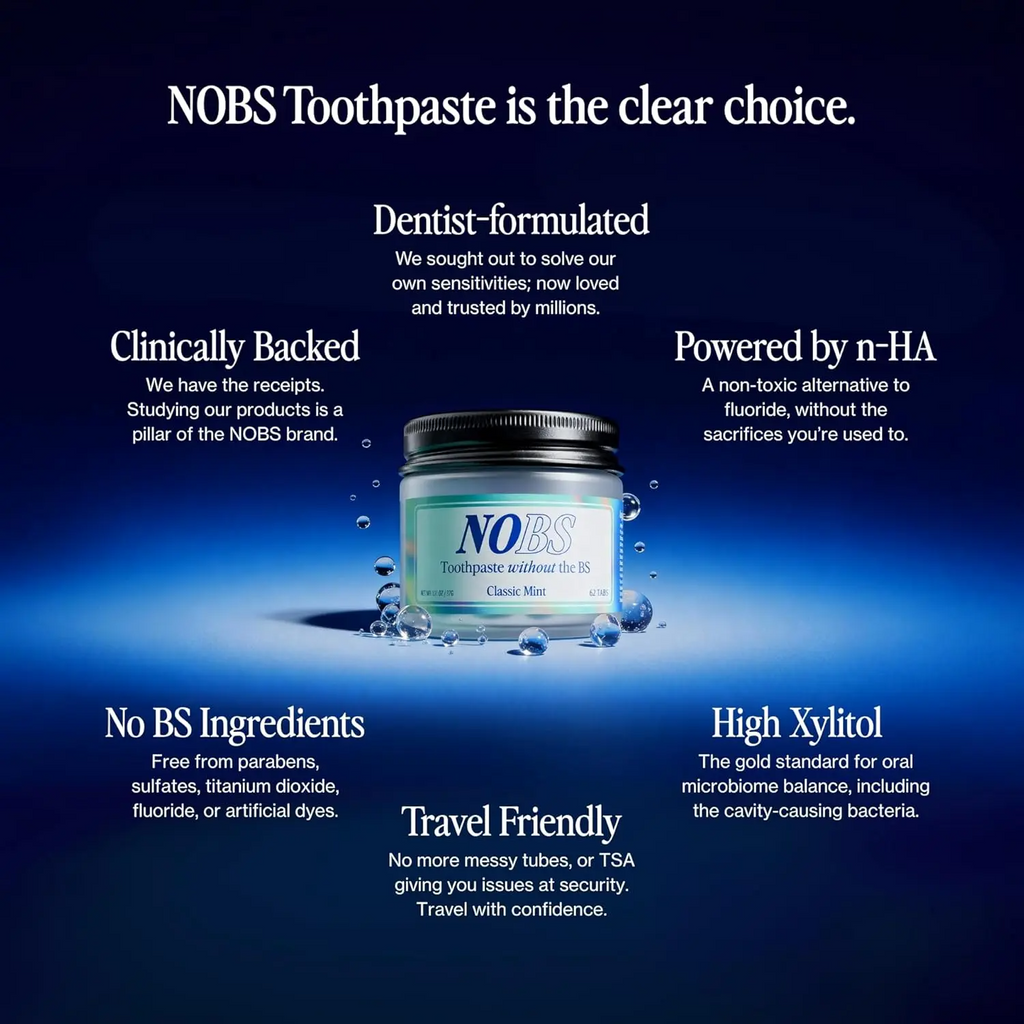NOBS Toothpaste Tablets – Nano Hydroxyapatite, Fluoride-Free & Plastic-Free