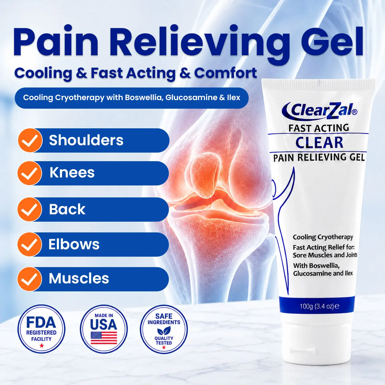 Soothing Cooling Gel – Menthol & Frankincense Formula for Muscle Tension