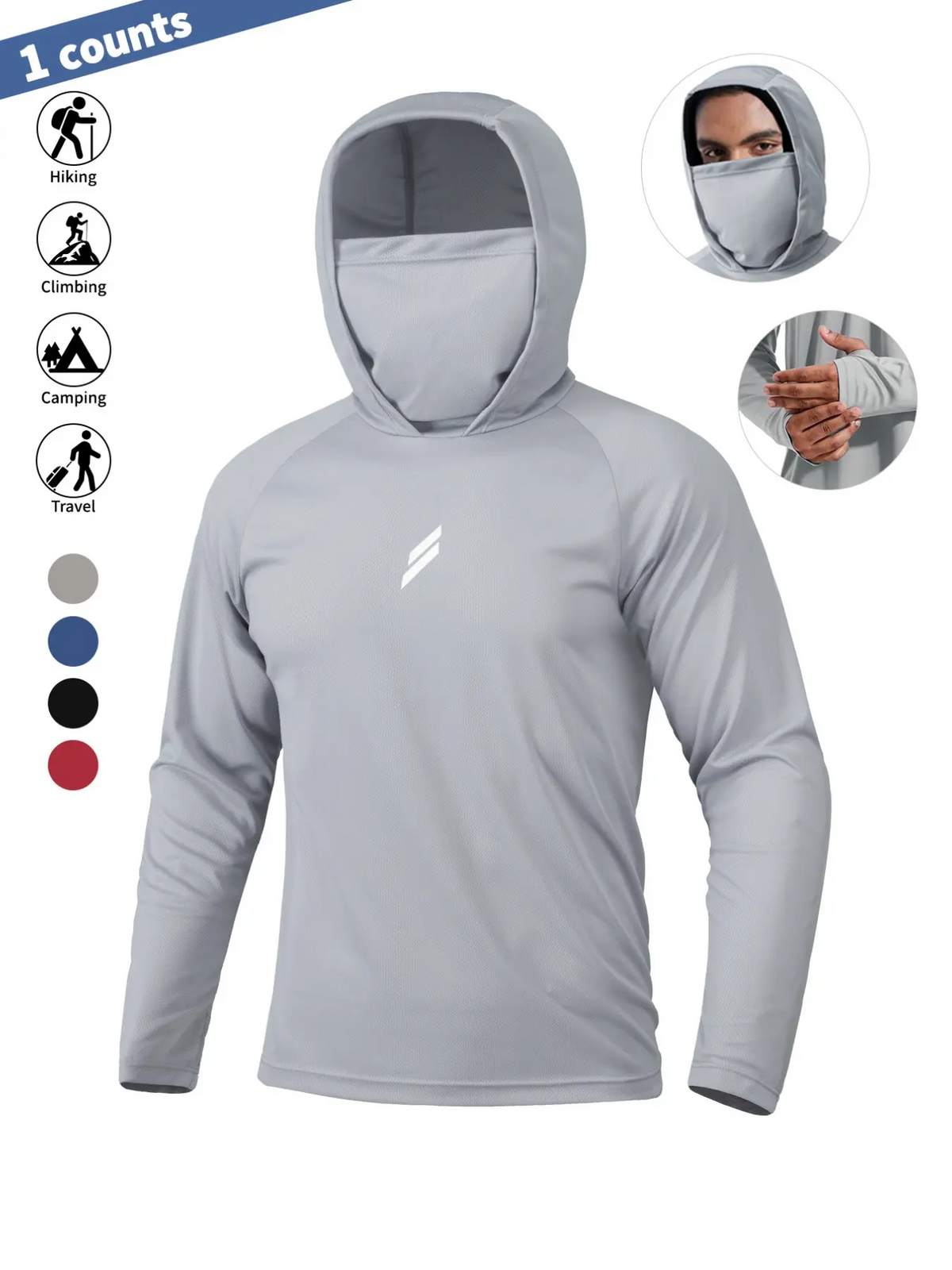 Men's Sun Protection Hoodie Set | UV Shield, Breathable & Quick-Dry Fishing Jacket with Face Cover