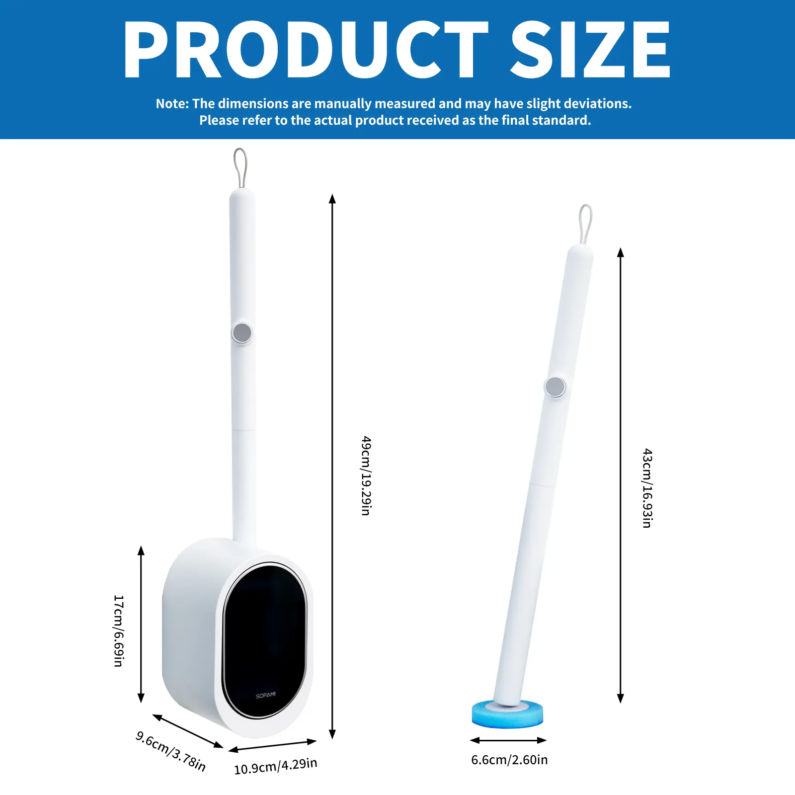 Disposable Toilet Brush Kit | No-Touch Rotating Deep Cleaner with Refill Heads & Holder for Bathroom, Home & RV
