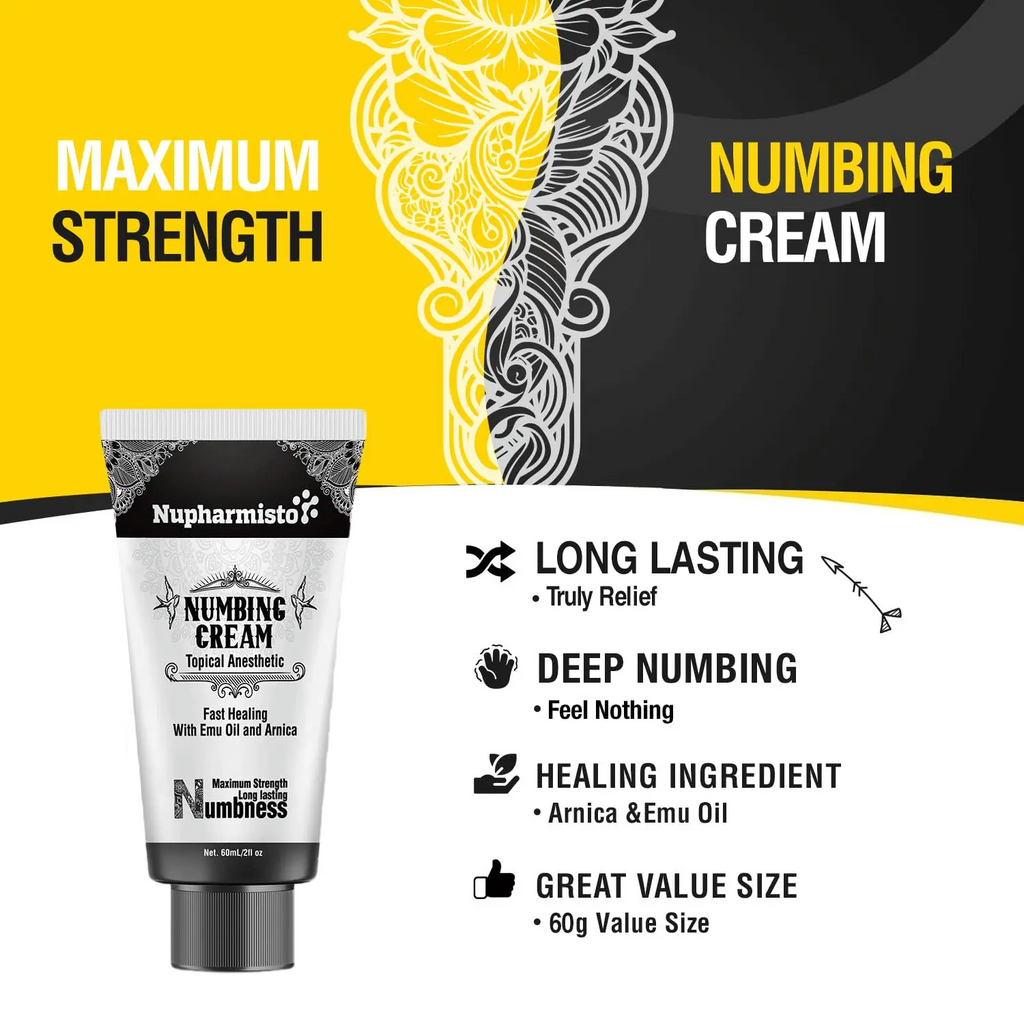 Tattoo Numbing Cream – Maximum Strength Lidocaine & Menthol Formula