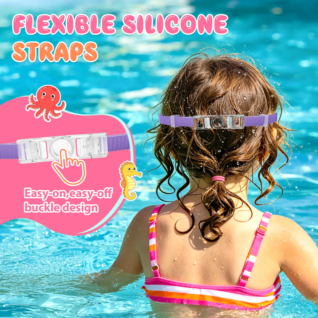 2 Pack Kids Swim Goggles for 3-15+ UV Protection Anti-Fog High Definition