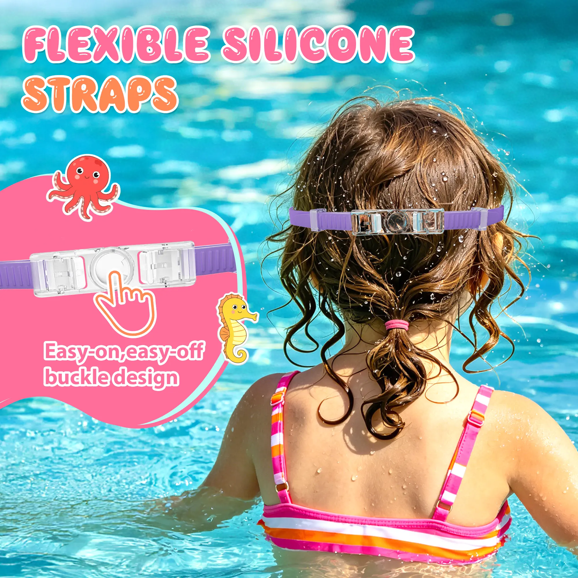 2 Pack Kids Swim Goggles for 3-15+ UV Protection Anti-Fog High Definition