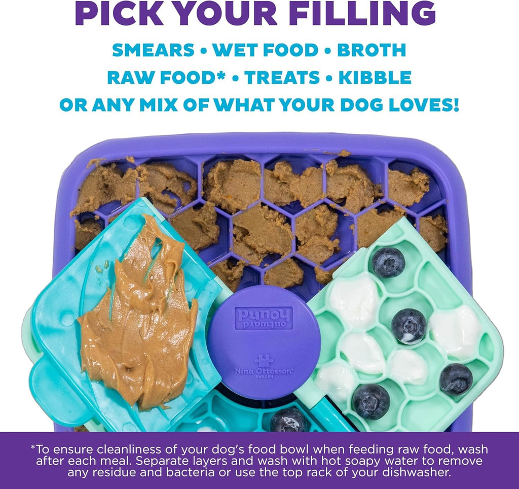 3-in-1 Interactive Dog Puzzle Toy, Lick Mat & Slow Feeder – Calming Enrichment Feeder for Dogs, Dishwasher Safe