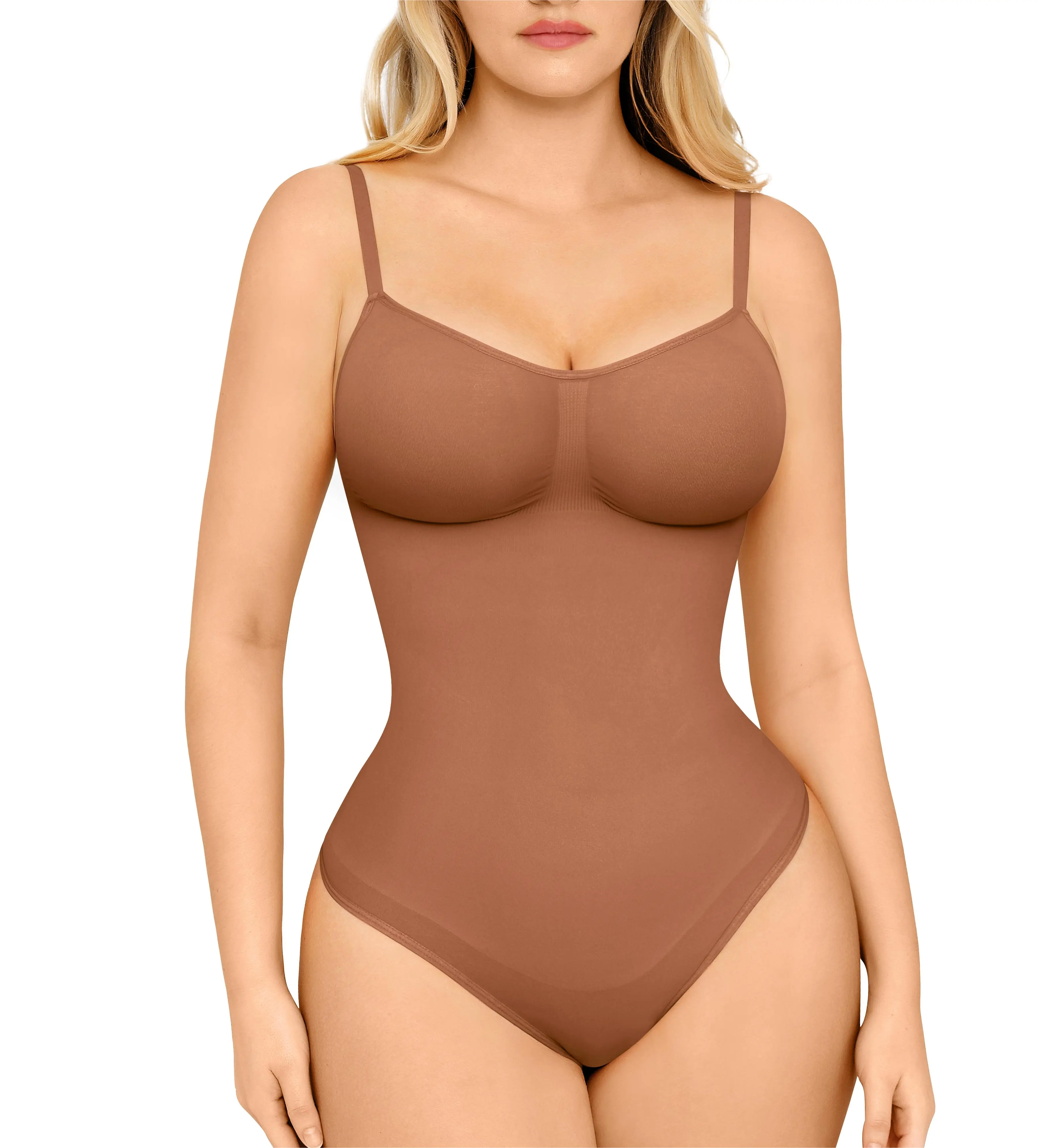 FeelinGirl Seamless Thong Bodysuit Shapewear | Tummy Control & Slimming Bodysuit for Women