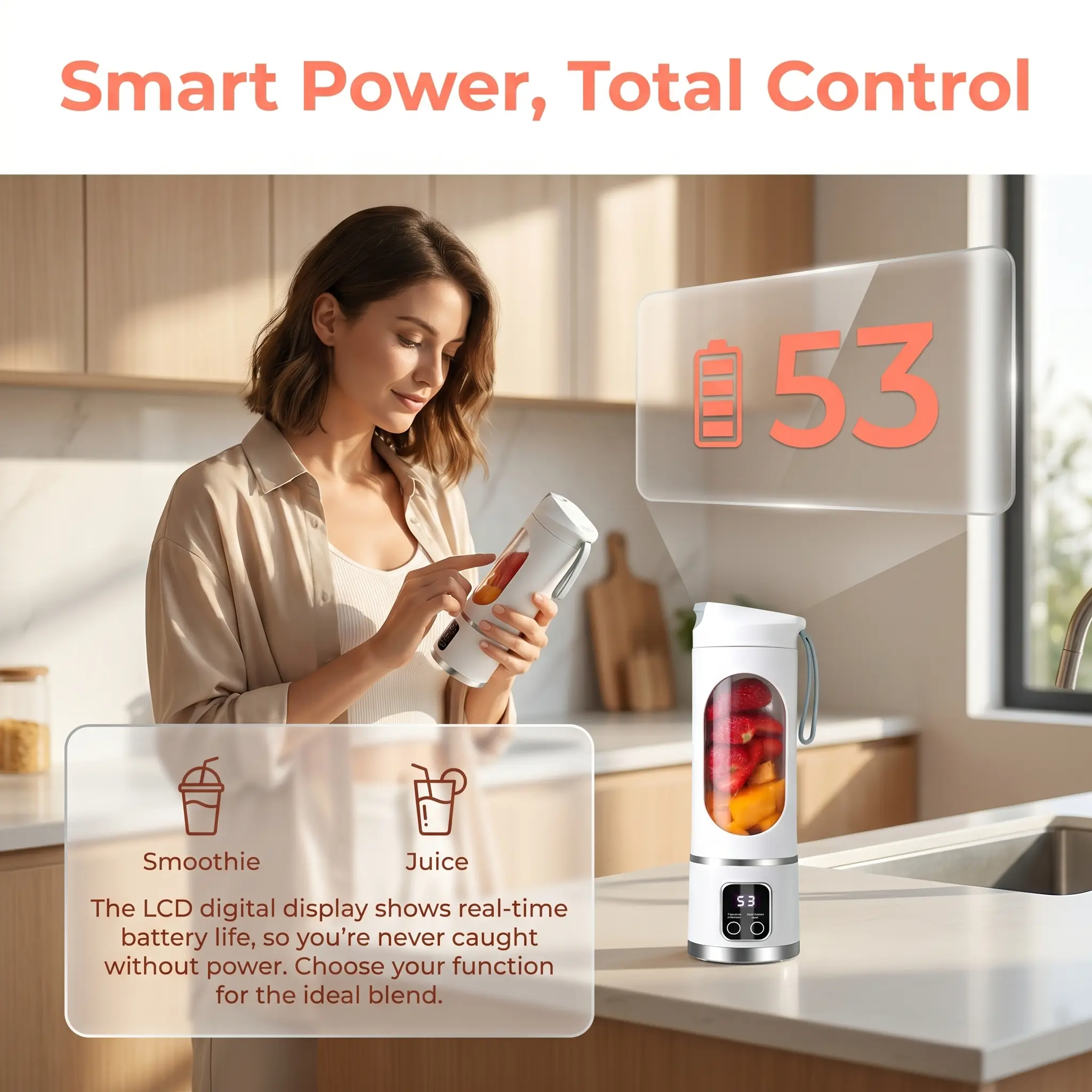 Portable 15.22 Oz USB Rechargeable Personal Blender