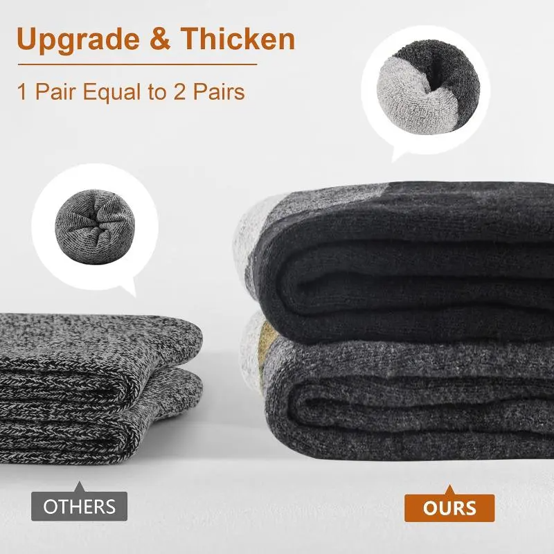Cushioned Hiking Socks | Unisex Thick Thermal | 3, 5, 10 or 20 Pairs
