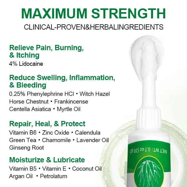 Organic Hemorrhoid Cream-Gel – Aloe Vera Soothing Relief for Pain, Itch & Swelling