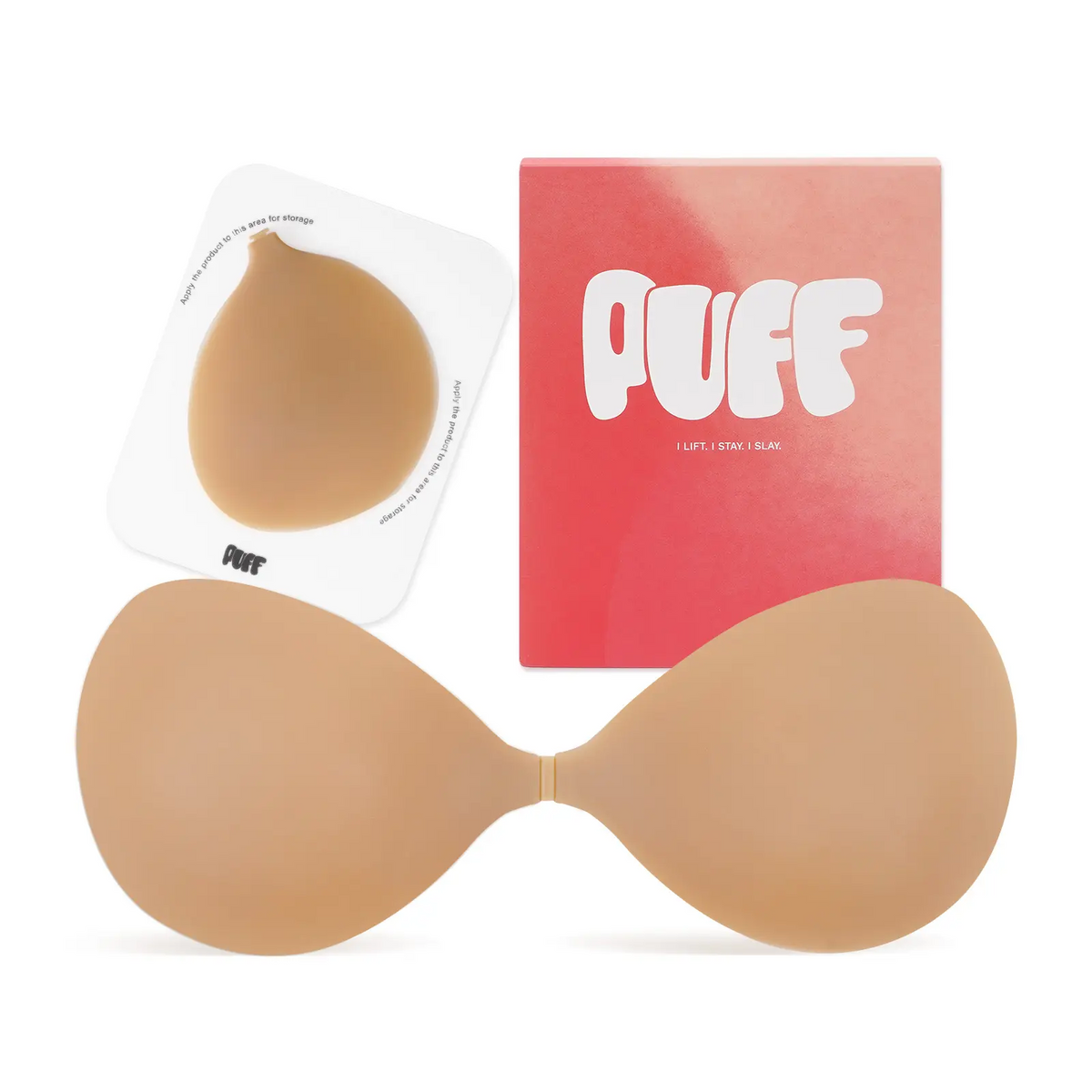 PUFF Sticky Bra | Invisible Push-Up Silicone Adhesive Bra, Waterproof & Reusable, A–DD Cup for Women