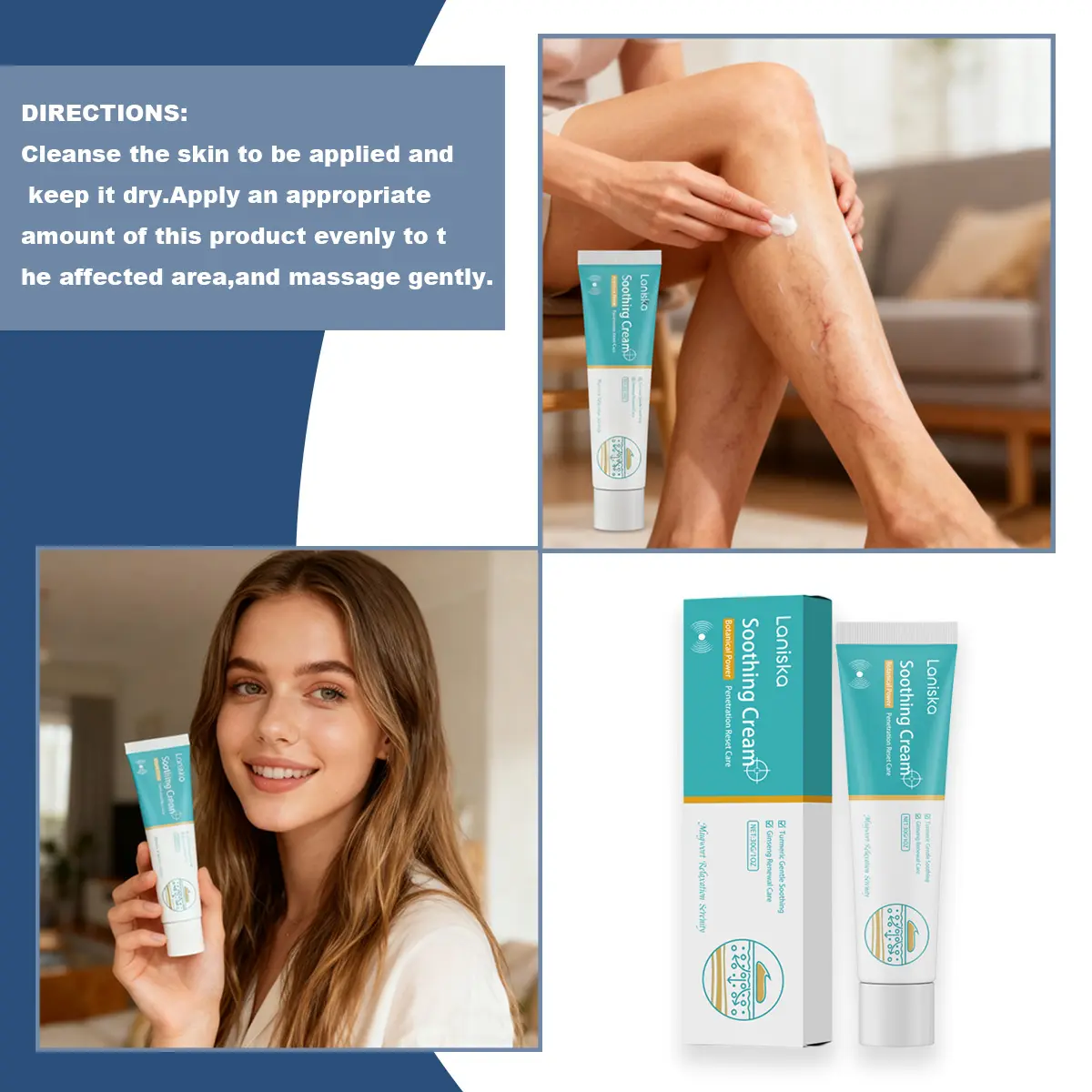 Leg Relief Herbal Cream – Soothing Varicose Vein & Tired Leg Massage Lotion