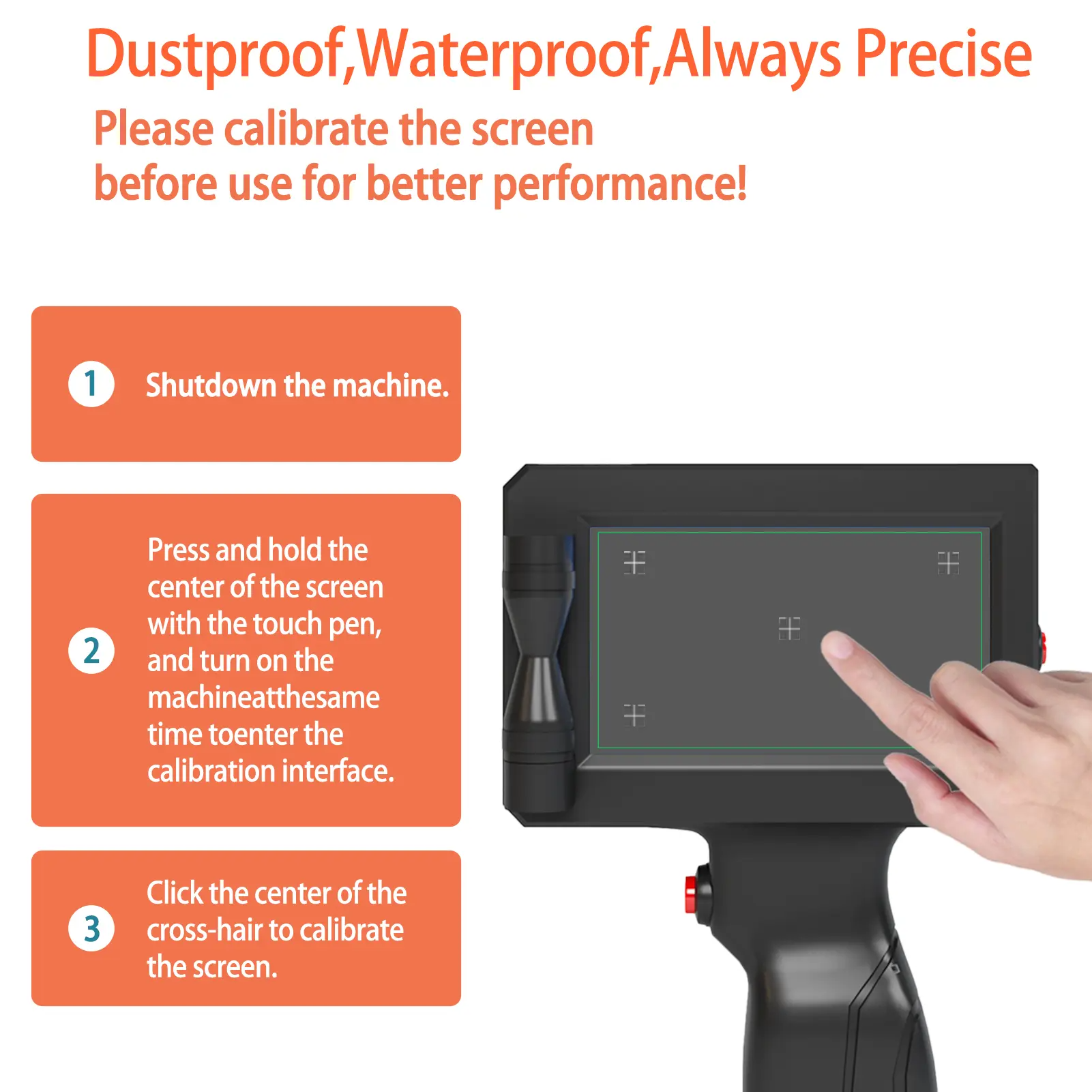 Handheld Inkjet Printer, 1 inch/25.4 mm Print Height Handheld Printer Gun with Quick-Drying Ink Cartridge for Batch Number Date QR Codes Barcodes Labels Logo Printing on Diverse Materials