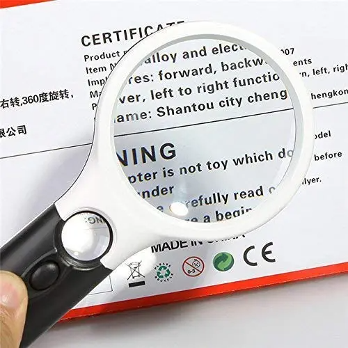 Handheld Magnifying Glass with 3X magnification and 3 LED lights