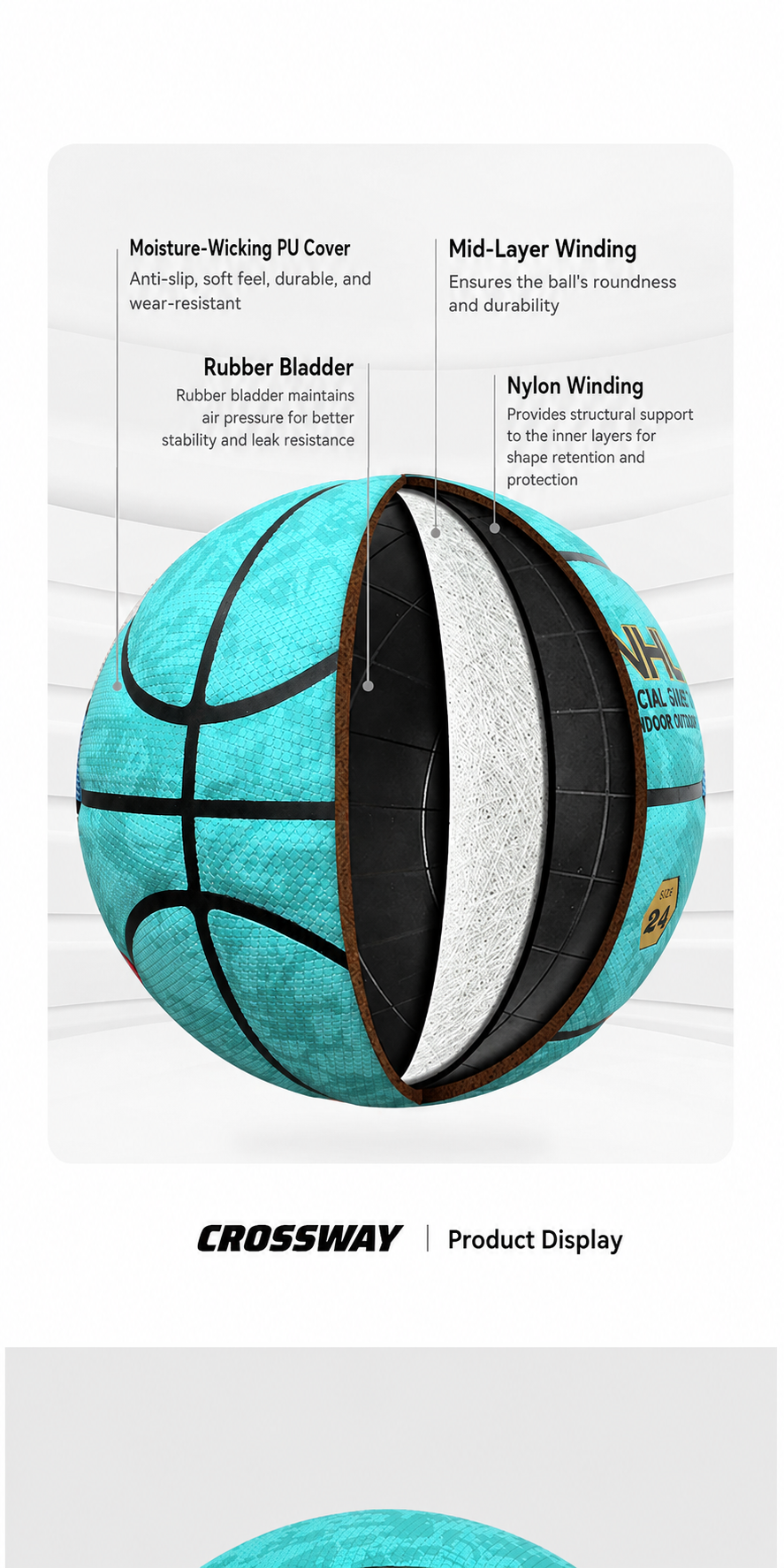 Sanhuan Basketball – Non-Slip, Wear-Resistant | Sizes 5, 6 & 7 | Indoor & Outdoor