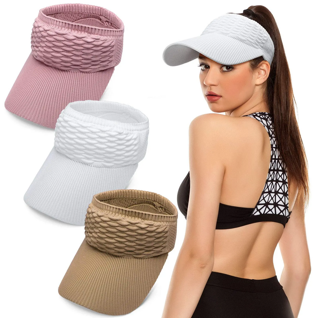 Women's High-Ponytail Sun Hat – UV Protection, Breathable Open-Top Design | Pack of 2