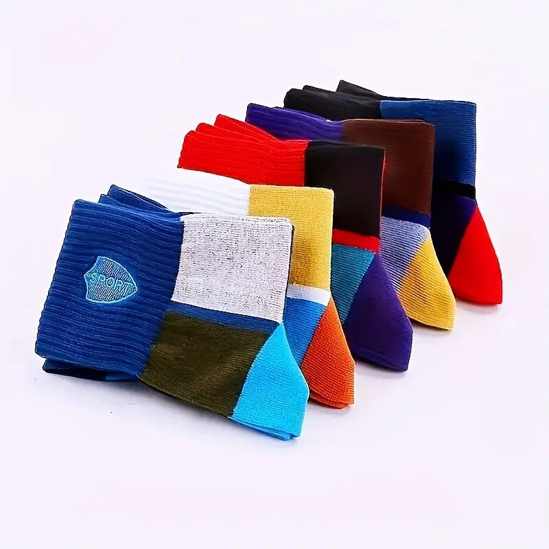 Men's Color-Block Sport Socks | Breathable Mid-Calf | 5, 10 or 20 Pairs