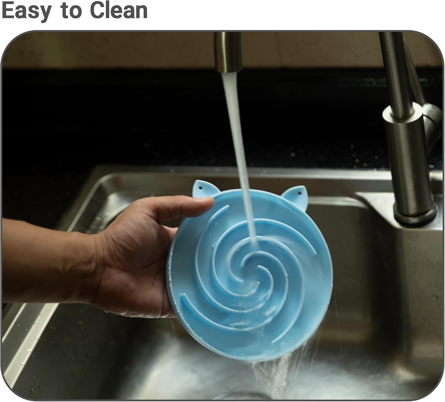 Slow Feeder Cat Bowl, Easy to Clean Silicone Bowl