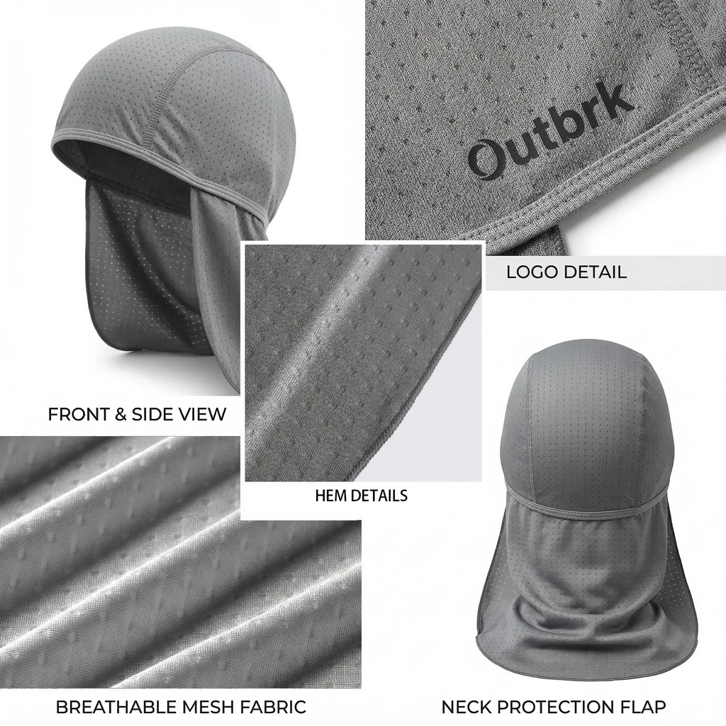 2-Pack UV Protection Skull Cap with Neck Shield | Quick-Dry Breathable Sun Hat