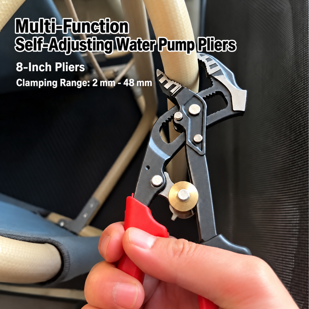 8-Inch Ratchet Pliers | 2mm-52mm Grip | Non-Slip Handle