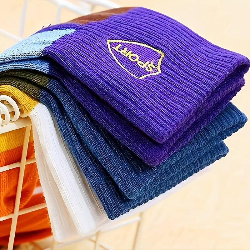 Men's Color-Block Sport Socks | Breathable Mid-Calf | 5, 10 or 20 Pairs