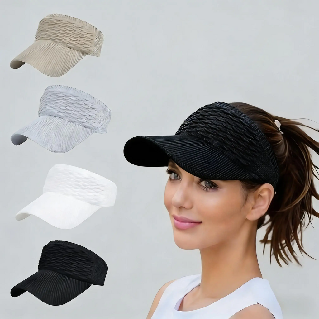 Women's High-Ponytail Sun Hat – UV Protection, Breathable Open-Top Design | Pack of 2
