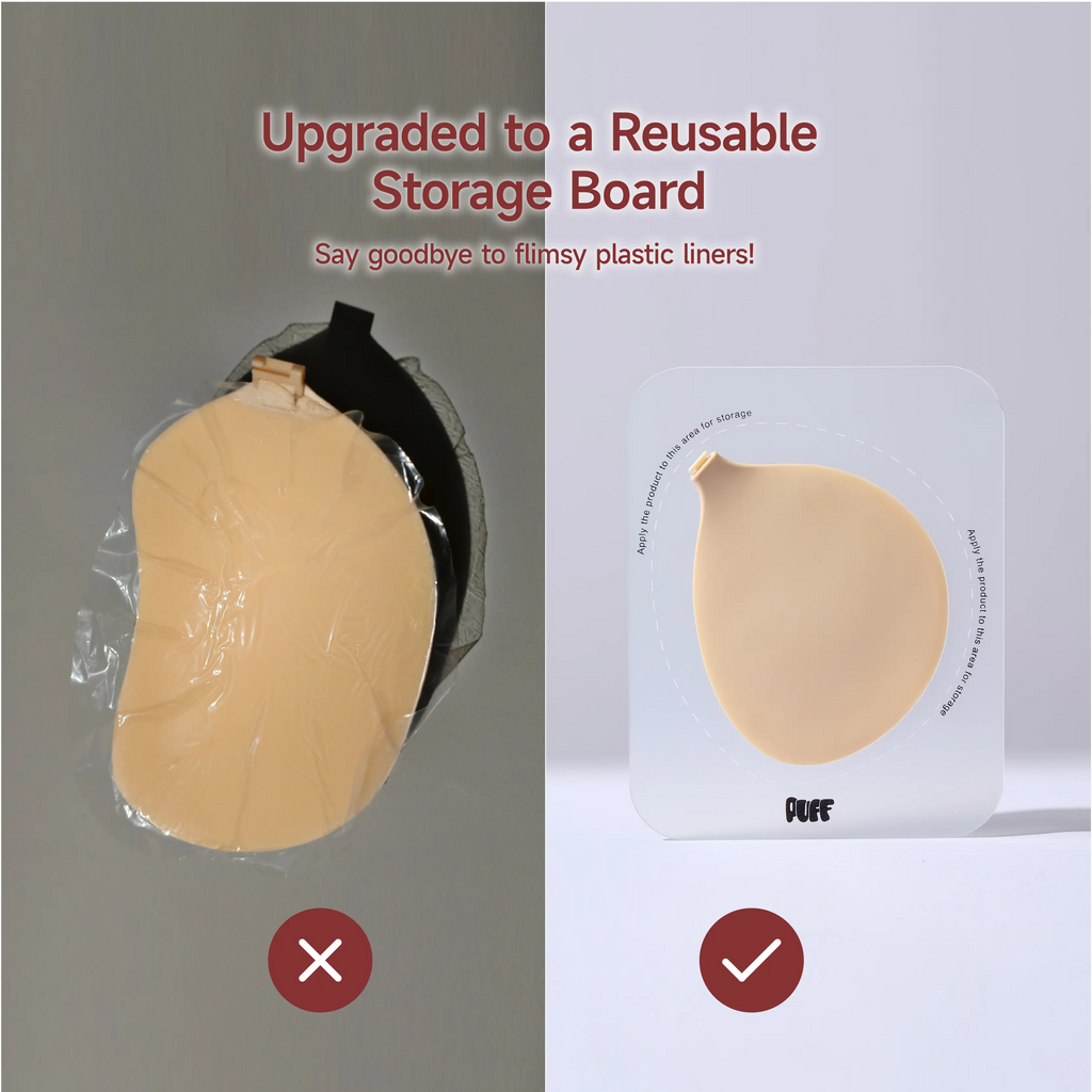 PUFF Sticky Bra | Invisible Push-Up Silicone Adhesive Bra, Waterproof & Reusable, A–DD Cup for Women