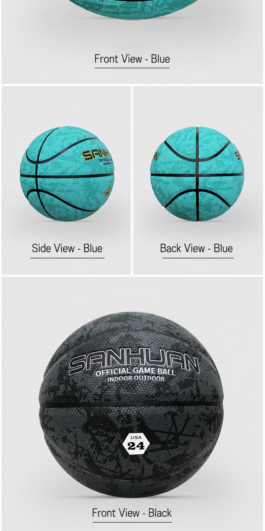 Sanhuan Basketball – Non-Slip, Wear-Resistant | Sizes 5, 6 & 7 | Indoor & Outdoor
