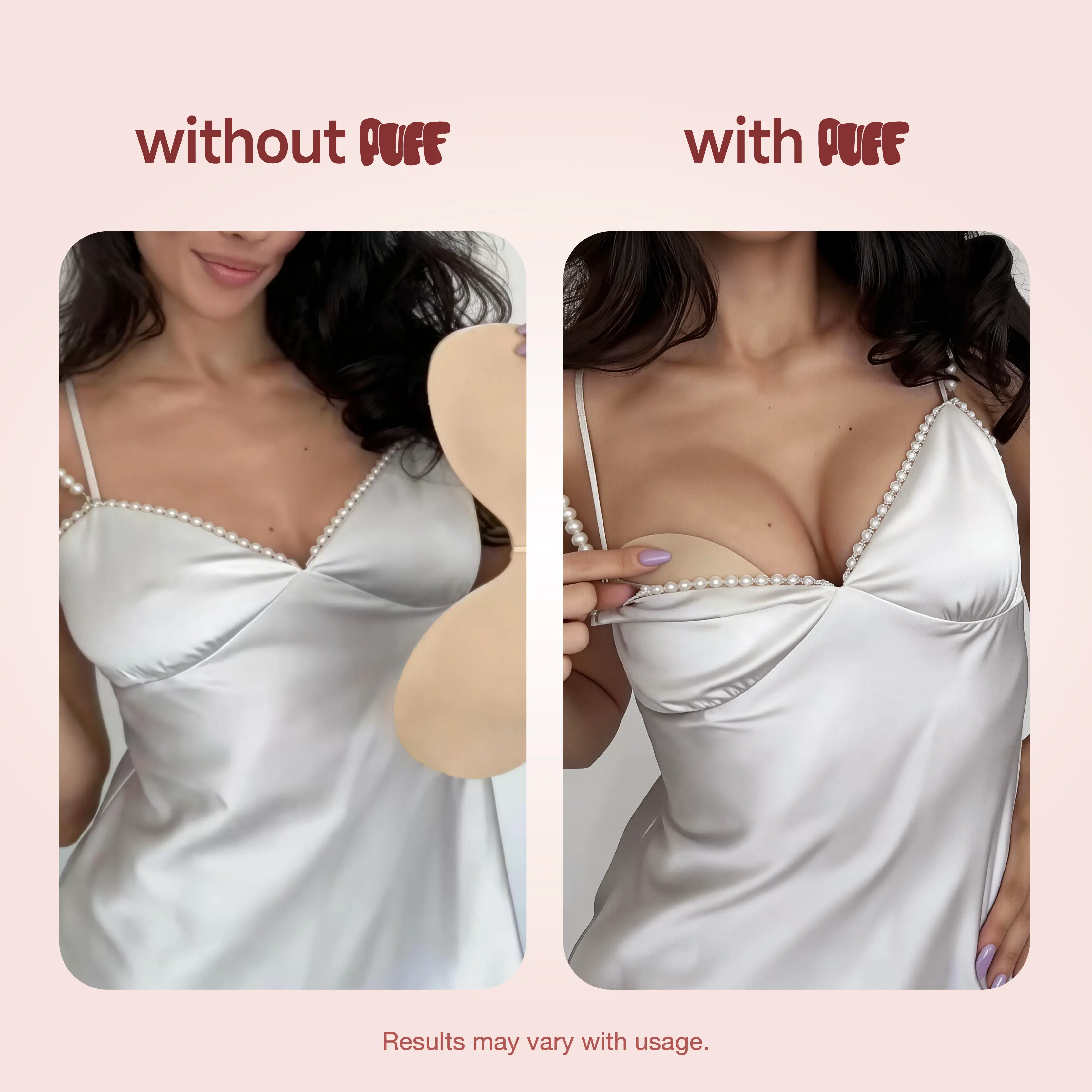 PUFF Sticky Bra | Invisible Push-Up Silicone Adhesive Bra, Waterproof & Reusable, A–DD Cup for Women